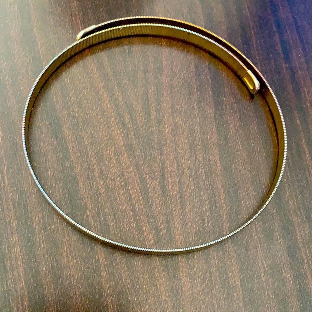 Gold layering piece necklace. Wrap around choker necklace.